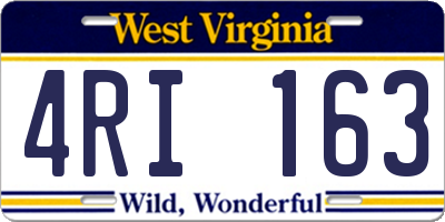 WV license plate 4RI163