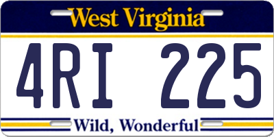 WV license plate 4RI225