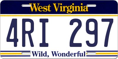 WV license plate 4RI297