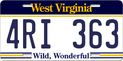 WV license plate 4RI363