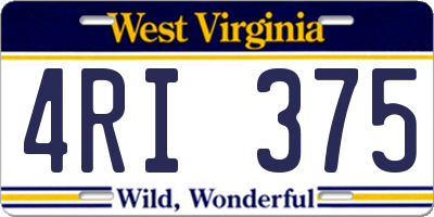 WV license plate 4RI375