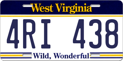 WV license plate 4RI438