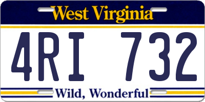 WV license plate 4RI732