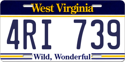 WV license plate 4RI739