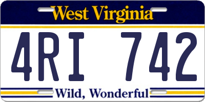 WV license plate 4RI742