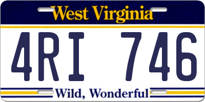 WV license plate 4RI746
