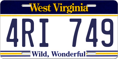 WV license plate 4RI749
