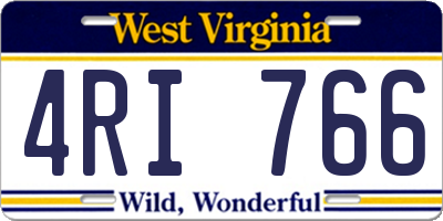 WV license plate 4RI766