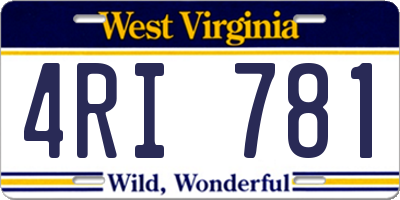 WV license plate 4RI781