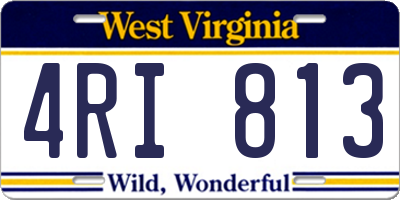 WV license plate 4RI813