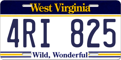 WV license plate 4RI825