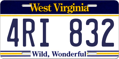 WV license plate 4RI832