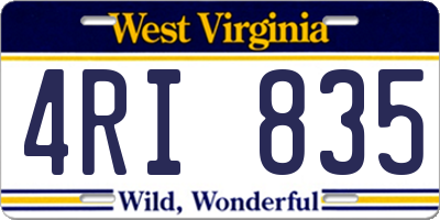 WV license plate 4RI835