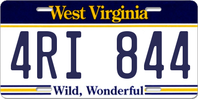 WV license plate 4RI844