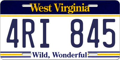 WV license plate 4RI845