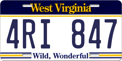 WV license plate 4RI847