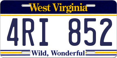 WV license plate 4RI852