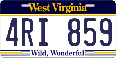 WV license plate 4RI859