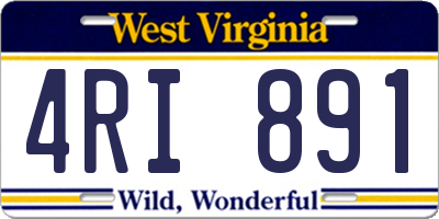 WV license plate 4RI891