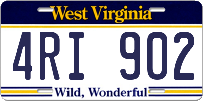 WV license plate 4RI902