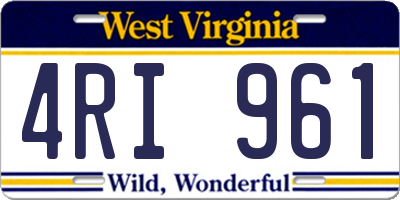 WV license plate 4RI961