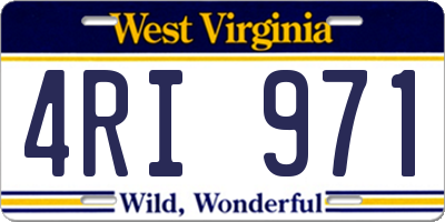WV license plate 4RI971