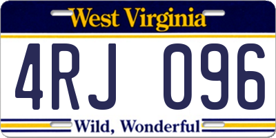 WV license plate 4RJ096