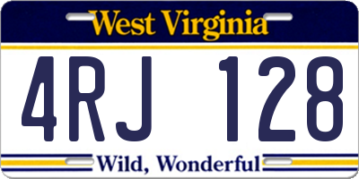 WV license plate 4RJ128