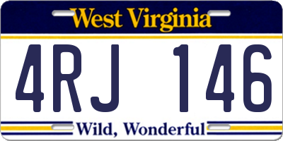 WV license plate 4RJ146