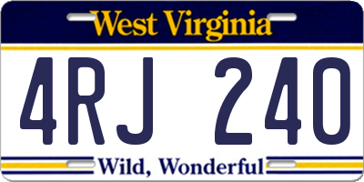 WV license plate 4RJ240