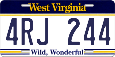 WV license plate 4RJ244
