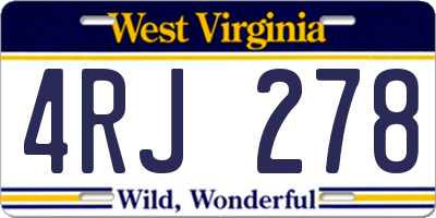 WV license plate 4RJ278