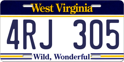 WV license plate 4RJ305
