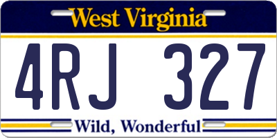 WV license plate 4RJ327