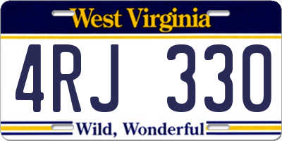 WV license plate 4RJ330