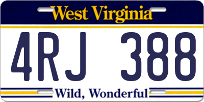 WV license plate 4RJ388