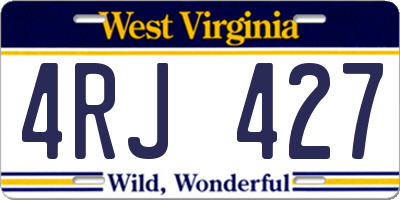 WV license plate 4RJ427