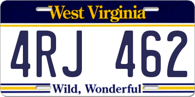 WV license plate 4RJ462