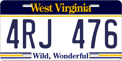 WV license plate 4RJ476