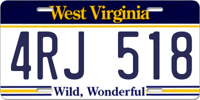 WV license plate 4RJ518