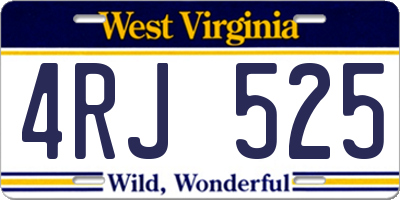 WV license plate 4RJ525