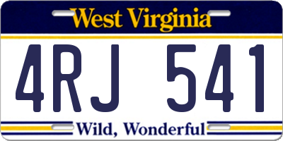 WV license plate 4RJ541