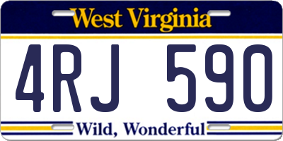 WV license plate 4RJ590