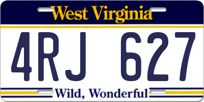 WV license plate 4RJ627