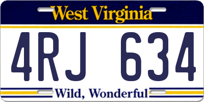 WV license plate 4RJ634