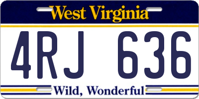 WV license plate 4RJ636