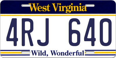 WV license plate 4RJ640