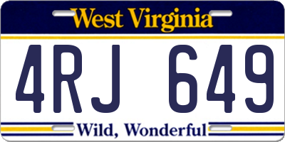 WV license plate 4RJ649