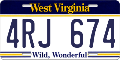 WV license plate 4RJ674