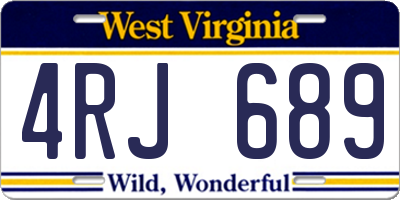 WV license plate 4RJ689
